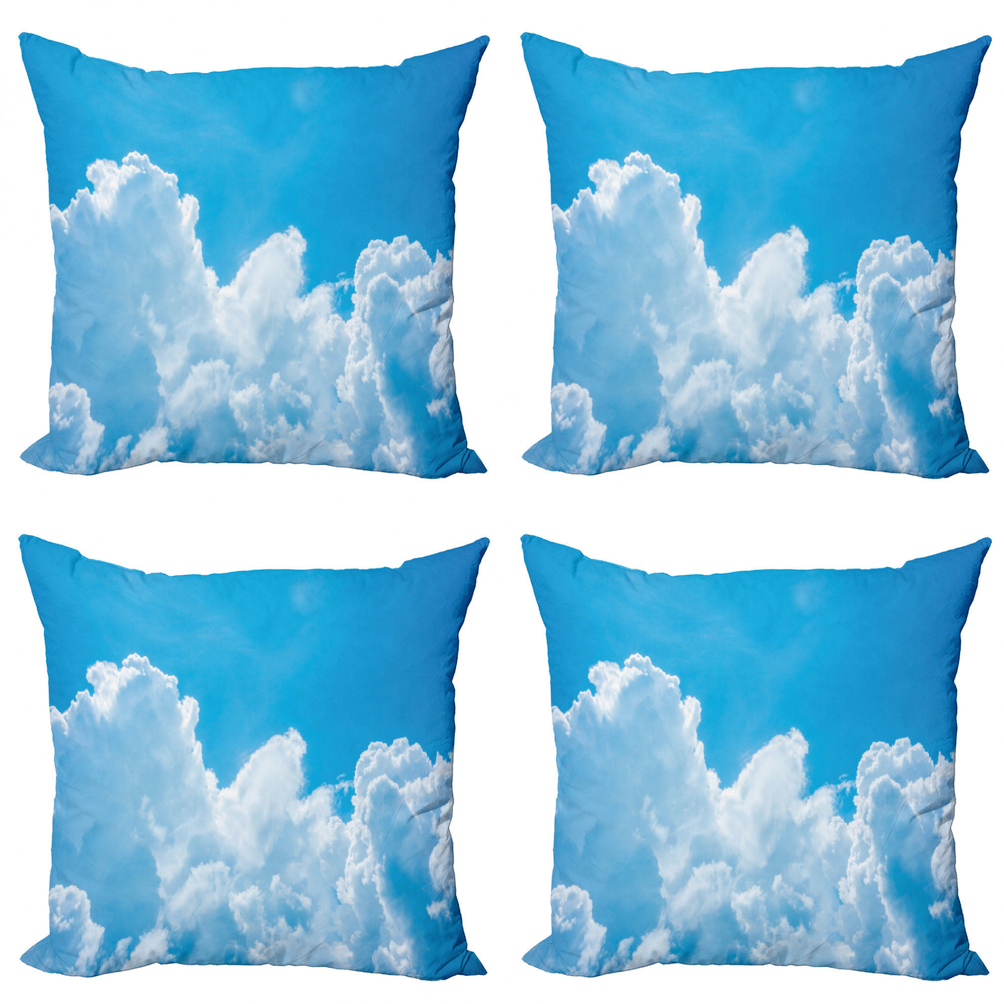 East Urban Home Ambesonne Clouds Decorative Throw Pillow Case Pack Of 4 Crystal Clouds In The Sky Heavenly Life Hope Surface Of Planetary Body Image Cushion Cover For Couch Living Room Car