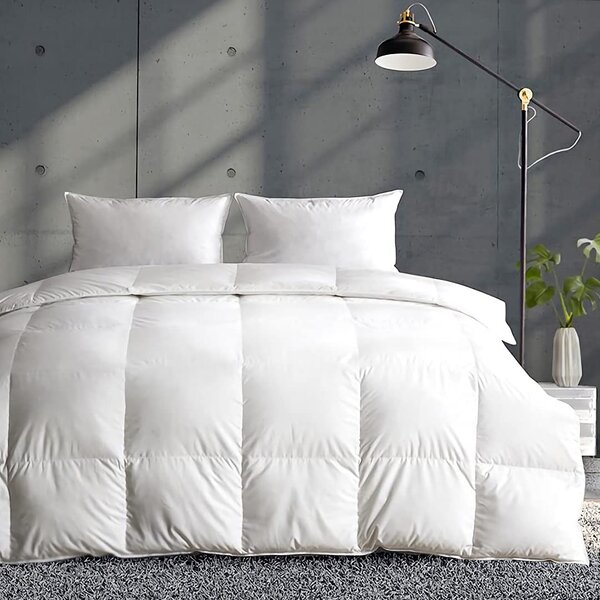 Bamboo Filled Blanket Breathable 100% Cotton Sateen White Shell 300 Thread Count 