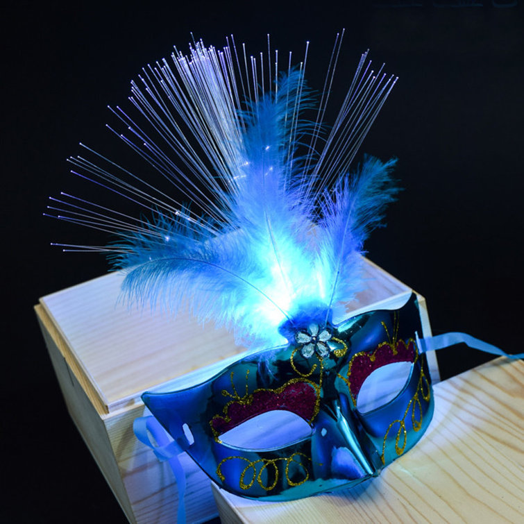 Women Venetian LEDFiber Mask Masquerade Fancy Dress Party Princess Feather Masks Women Venetian LEDFiber Mask Masquerade Fancy Dress Party Princess Feather Masks