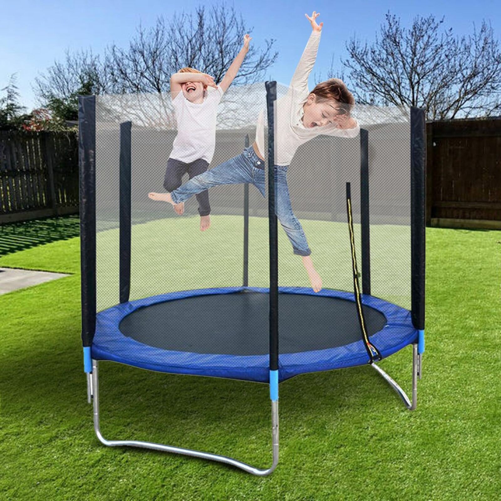 10 FT Kids Trampoline With Enclosure Net Jumping Mat And Spring Cover Padding CH 