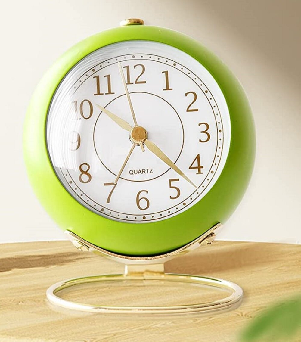 Portable Cute Mini Travel Alarm Clock Round Dial Number Desk Bedside Clocks 