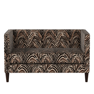 Go to store & view more images Bloomsbury Market Genevie Five Button Washed Zebra Loveseat