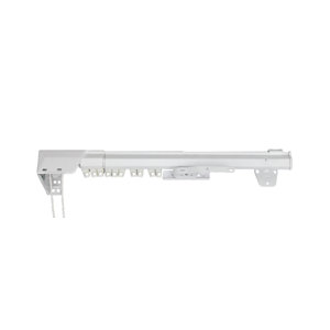 White Traverse Heavy Duty Single Curtain Rod and Hardware Set