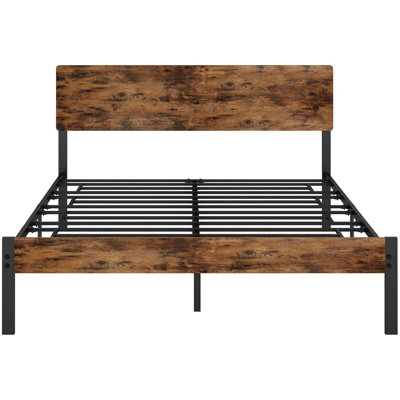 Full Frame With Headboard, Strong Steel Slat Support, Tool-Free Assembly, Underbed Storage Space, No Box Spring Needed