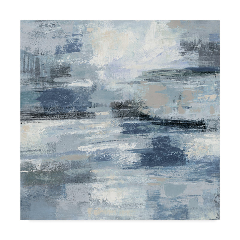 Wrought Studio Clear Water Indigo And Gray Crop Acrylic Painting