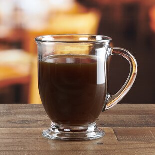 105 cc , Teacups Set of 6 Clear Coffee Tea Glass Mugs with Handle 3.5 oz 