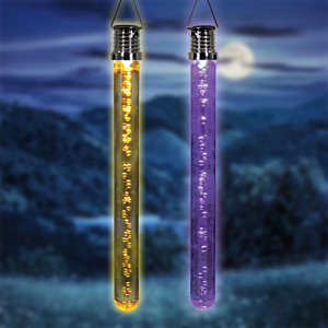 Solar Hanging LED Bubble Sticks Lighted Display (Set of 4)