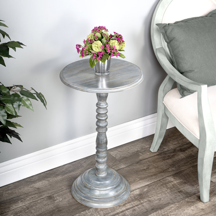 Laurel Foundry Modern Farmhouse Ivery Solid Wood Pedestal End Table