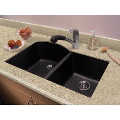 Aversa 315 L X 205 W Granite Double Offset Undermount Kitchen Sink
