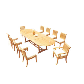 Rosecliff Heights Massenburg 11 Piece Teak Dining Set Wayfair