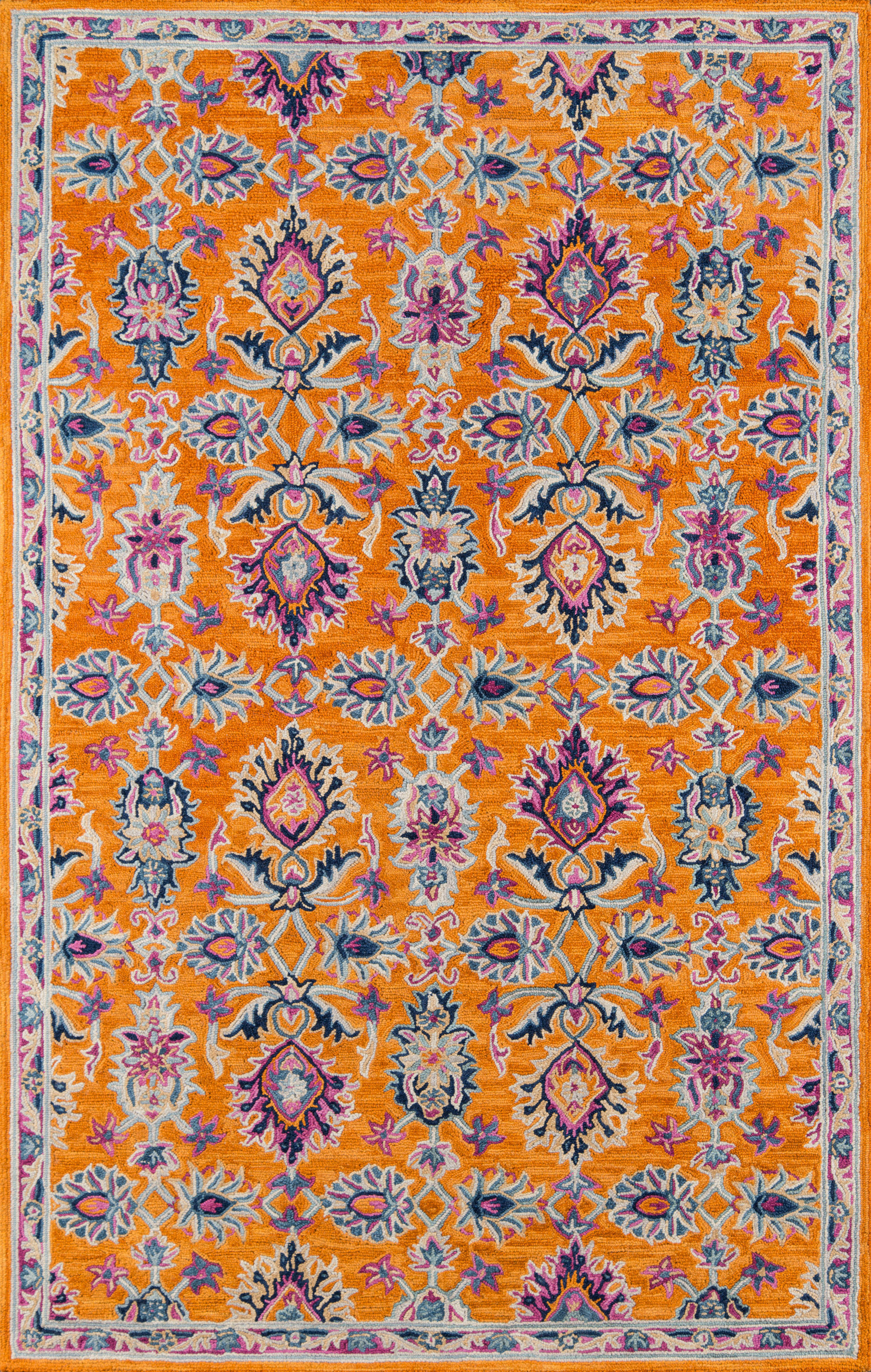 World Menagerie Lancaster Handmade Tufted Wool Orange Rug Reviews Wayfair
