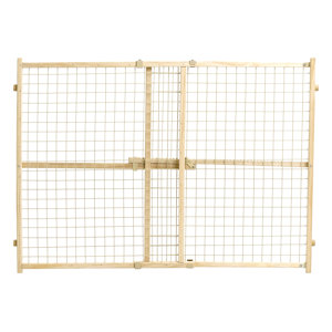 Wood Wire Mesh Pet Gate