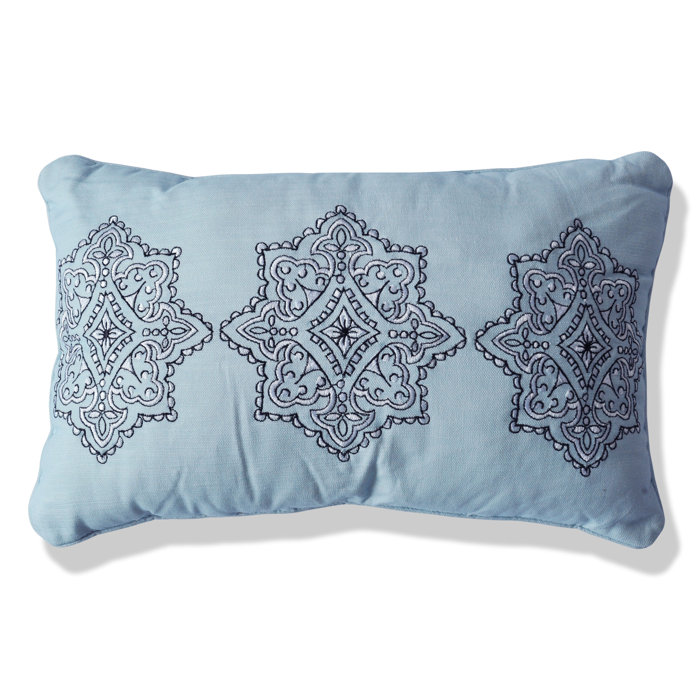 Bungalow Rose Lilou 7pc Comforter Set Blue Grey And White Block