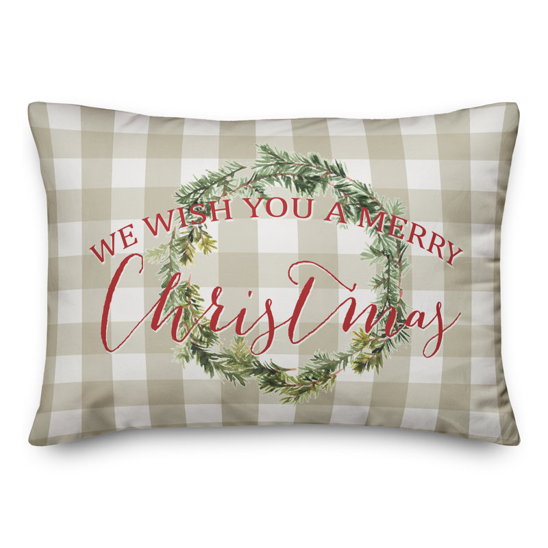 The Holiday Aisle Valerton We Wish You A Merry Christmas Lumbar Pillow Reviews Wayfair