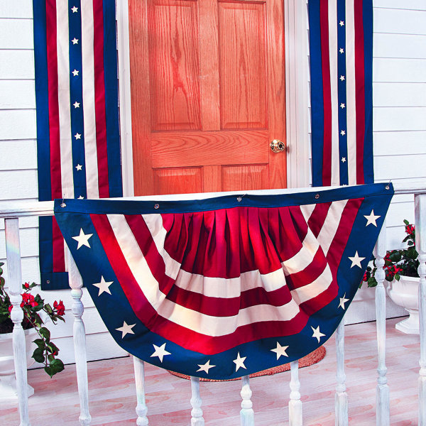 MORDUN Patriotic Decorations for Independence Day-4th of July Decor-Hanging American Flag Banners Stars and Stripes Porch Sign-Fourth of July Party Supplies for Indoor Outdoor-Red White Blue 2 Pcs 