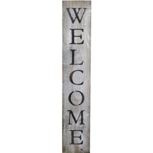 24 Inch USA Welcome Vertical Printed Wood Sign