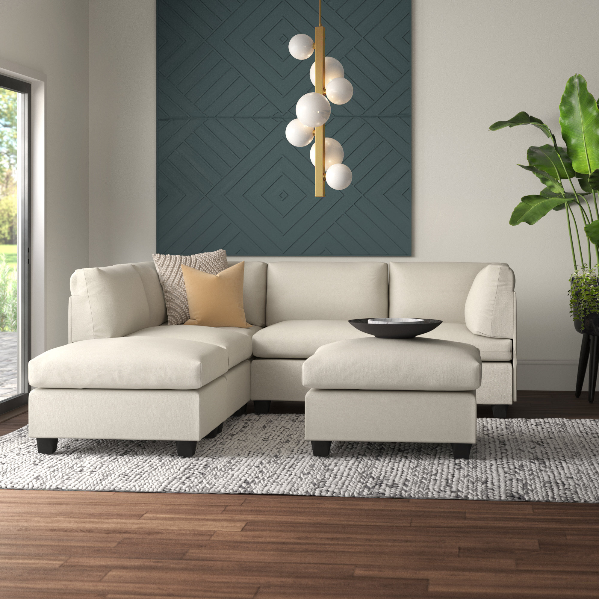 Wade Logan® Alaja 6 - Piece Upholstered Sectional & Reviews | Wayfair