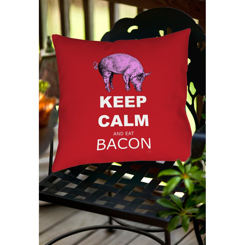 Keep Calm and Eat Bacon 100/% cotton pillowcase