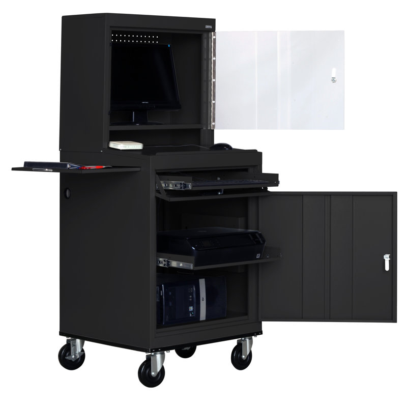 Sandusky Mobile Computer Security Workstation Av Cart With Doors
