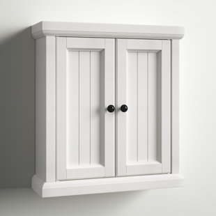Bathroom Storage Cabinet Wood Wall Mount Cupboard Kitchen Pantry Toilet White for sale online 