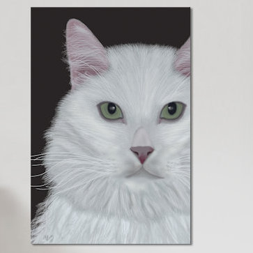 East Urban Home Cat Portrait On Dark Gray Ii Graphic Art Print