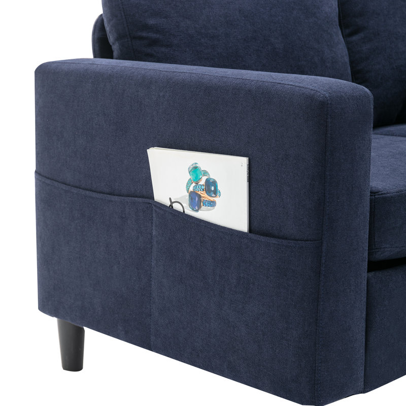 L-Shape Sofa with Movable Ottoman & Handy Side Pocket for Small Space L-Shape Sofa with Movable Ottoman & Handy Side Pocket for Small Space