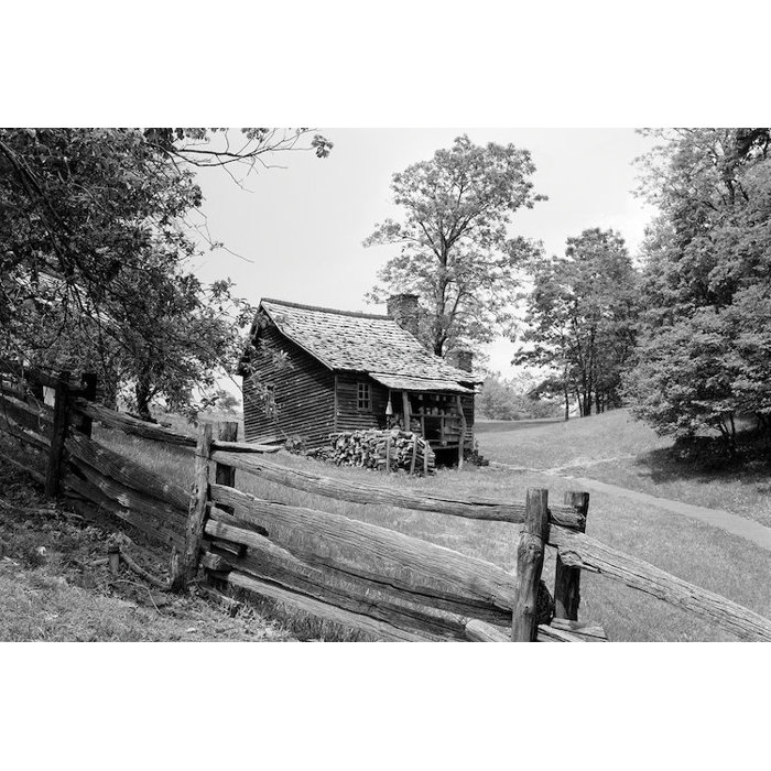 East Urban Home Rustic Log Cabin From 1880s Behind Post Rail