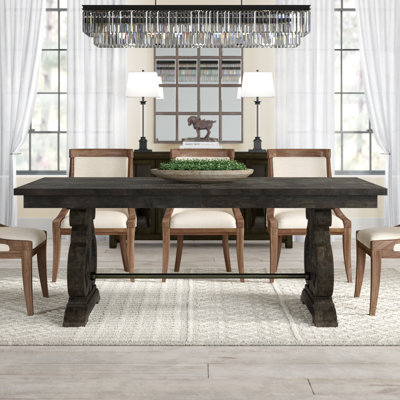 Ellenton Solid Wood Dining Table Greyleigh Color Deep Weathered Pine