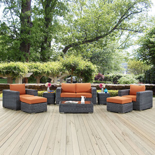 Keiran 8 Piece Sunbrella Sectional Set with Cushions