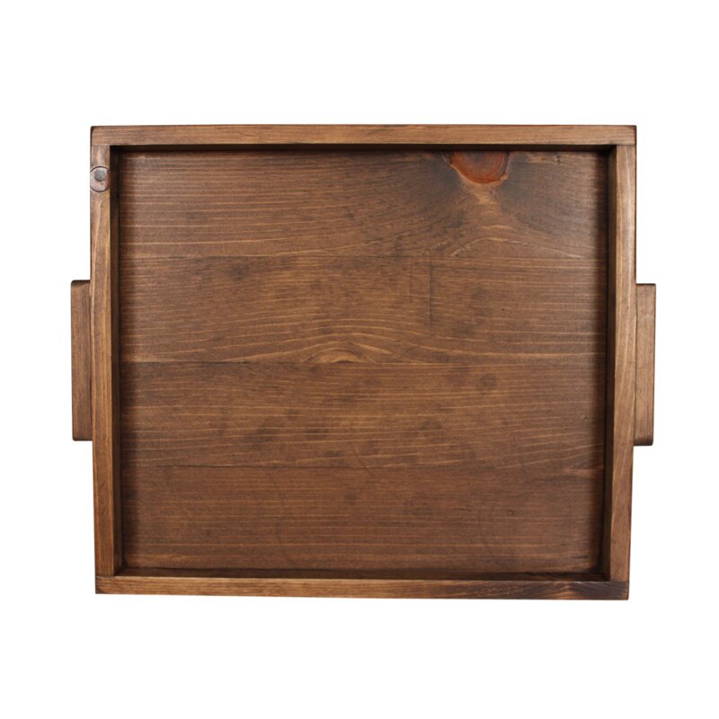 dark wood ottoman tray