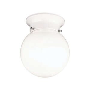 White Globe Flush Mount