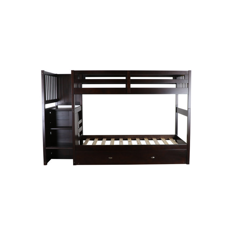 Harriet Bee Aerius Twin Over Twin Solid Wood Standard Bunk Bed With Trundle By Harriet Bee Wayfair