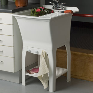 Laundry Utility Sinks You Ll Love Wayfair Fitz Workstation 20 5 X 25 75 Freestanding Laundry Sink With Faucet