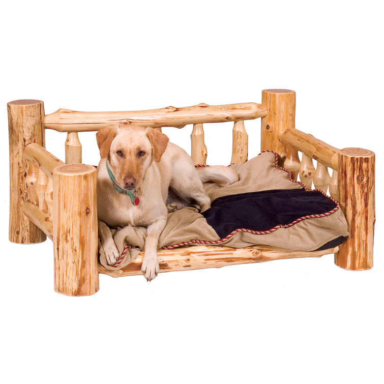 Fireside Lodge Traditional Cedar Log Dog Bed With Standard Mattress Wayfair