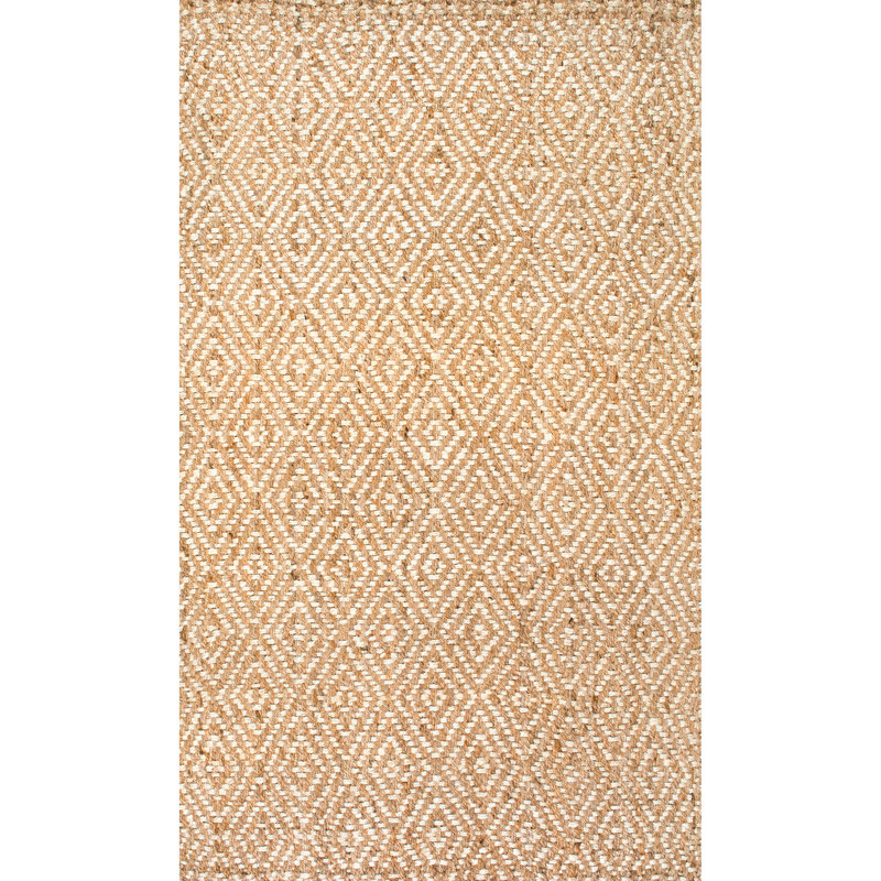 Union Rustic Jasiah Geometric Hand Tufted Jute Sisal Ivory Taupe Area Rug Reviews