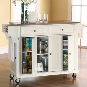 Pottstown Kitchen Island with Stainless Steel Top