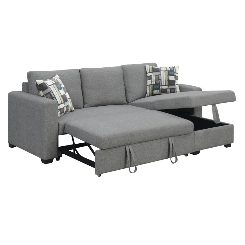 Hashtag Home Hendrick 88 6 Wide Reversible Sleeper Sofa Chaise Reviews Wayfair Ca