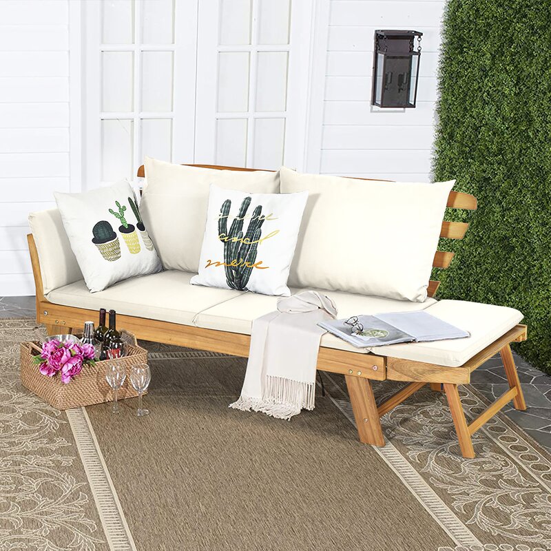 Highland Dunes Mayfield Patio Sofa With Cushions Wayfair