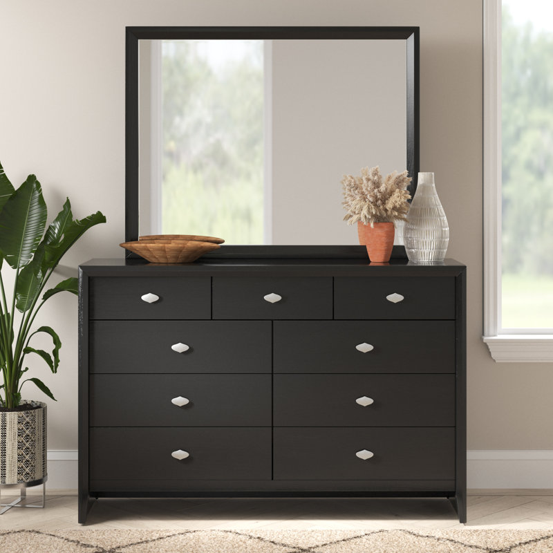 Ebern Designs Willenhall 9 Drawer Double Dresser With Mirror Reviews Wayfair