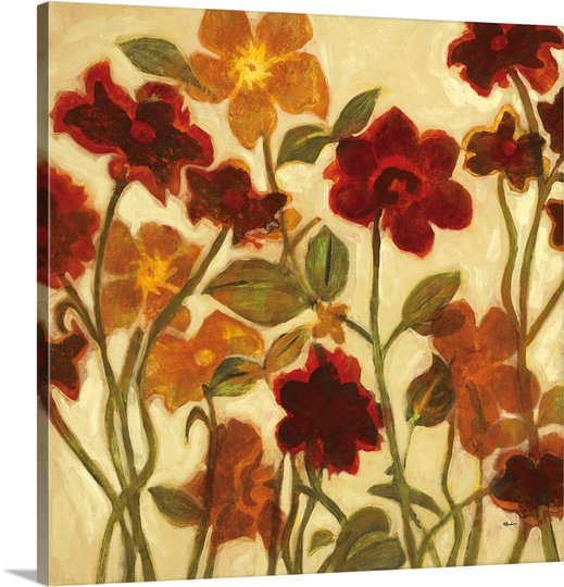 Canvas On Demand Happy Home Flowers I By Randy Hibberd Painting