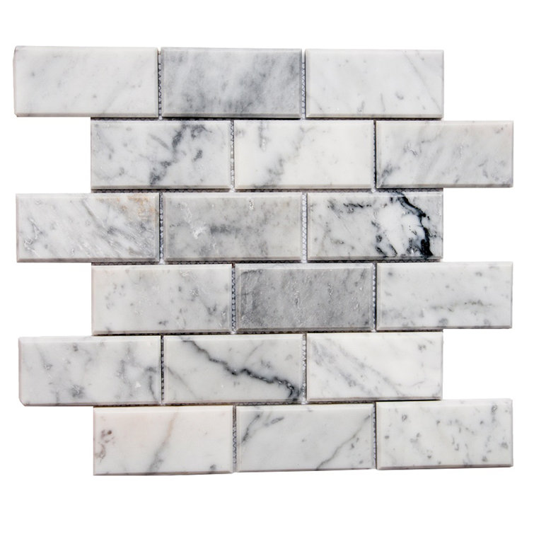 Santorini 2" x 4" Beveled Marble Mosaic Tile