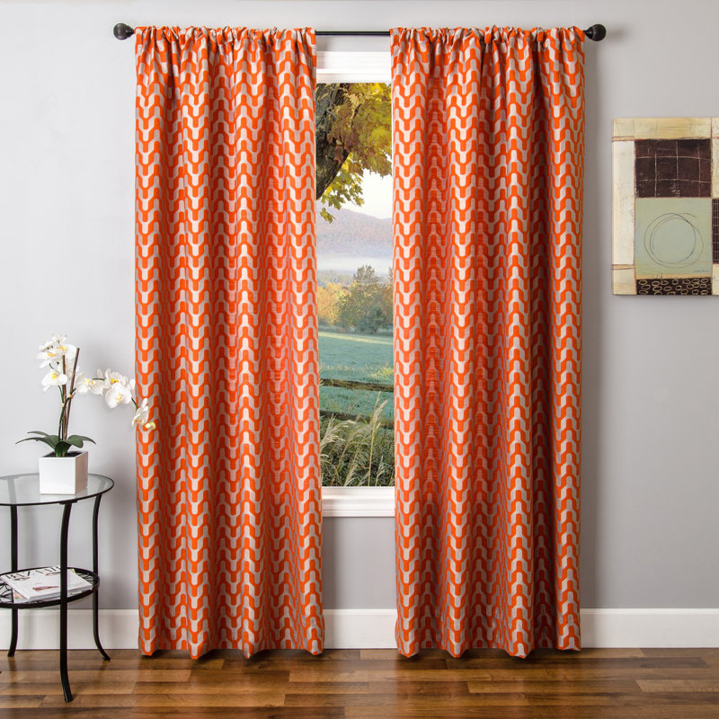 Ebern Designs Arellano Chevron Room Darkening Rod Pocket Single Curtain Panel Reviews Wayfair