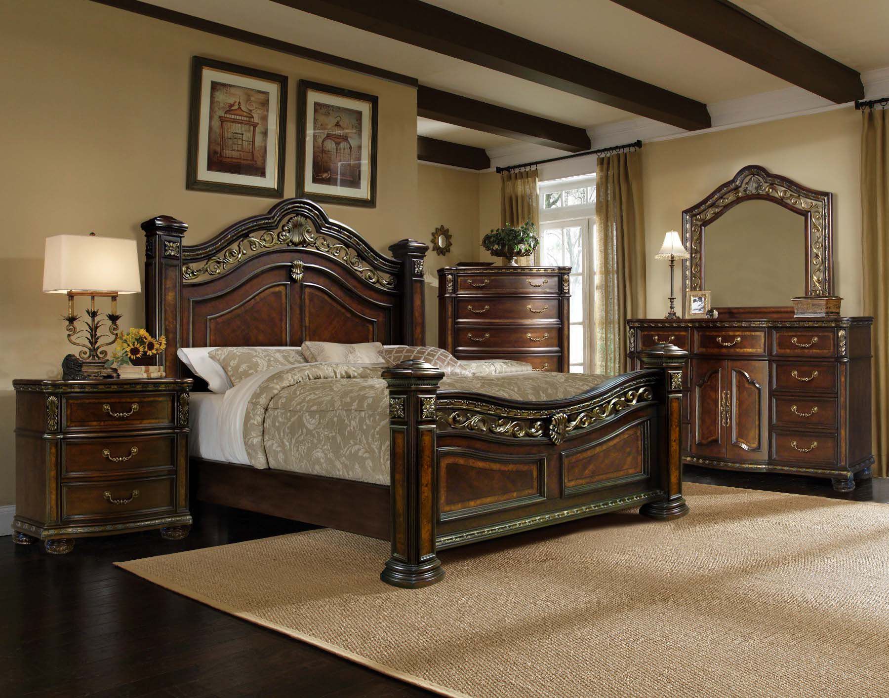 Astoria Grand Rathbone Old World Queen 5 Pc Bedroom Set Wayfair