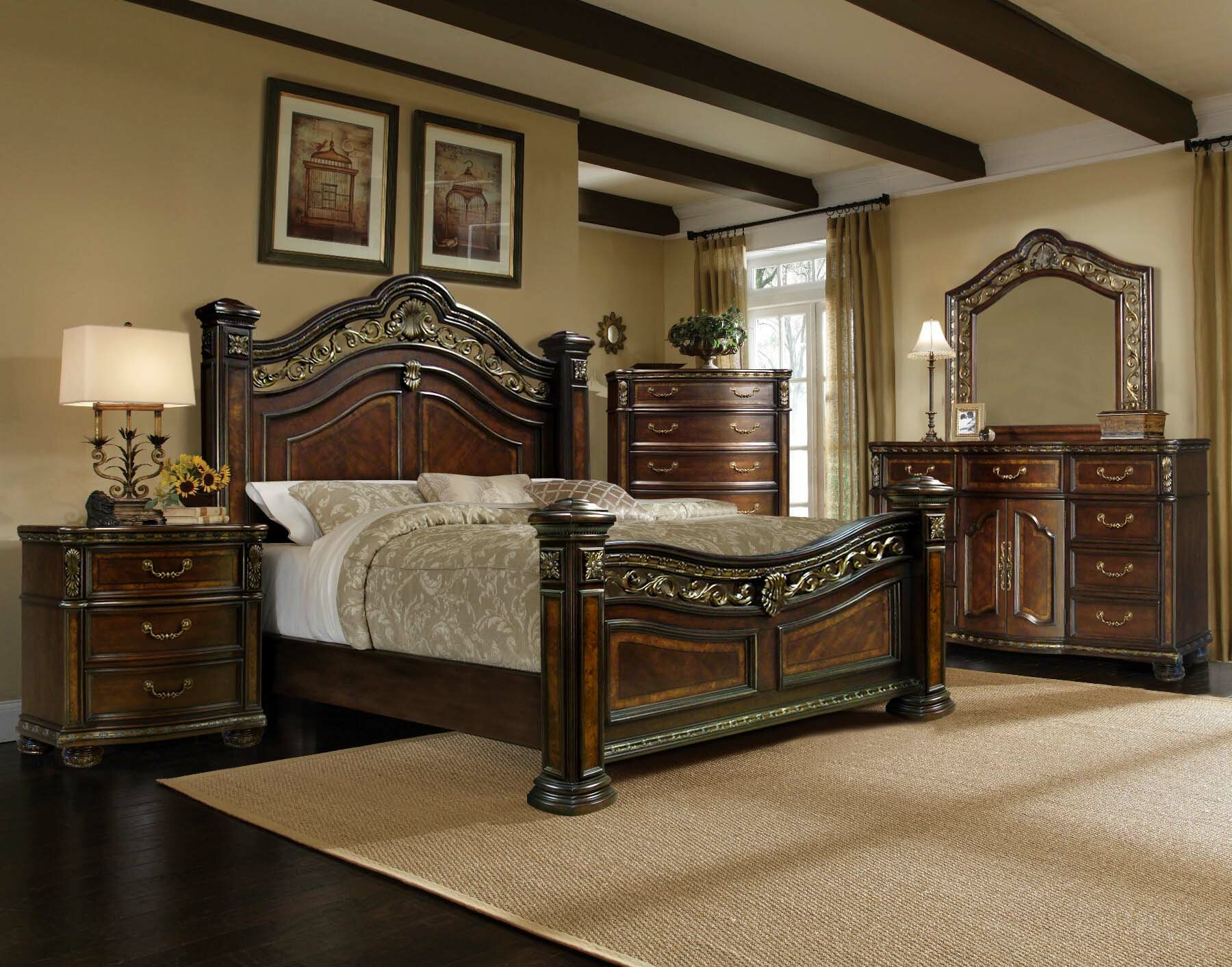 Storrs Standard Solid Wood 4 Piece Bedroom Set