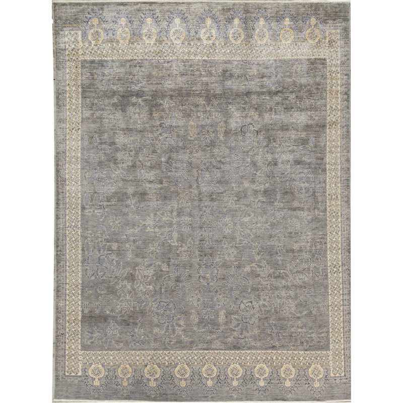 Bokara Rug Co Inc Ziegler Oriental Hand Knotted Wool Gray Beige Area Rug Wayfair