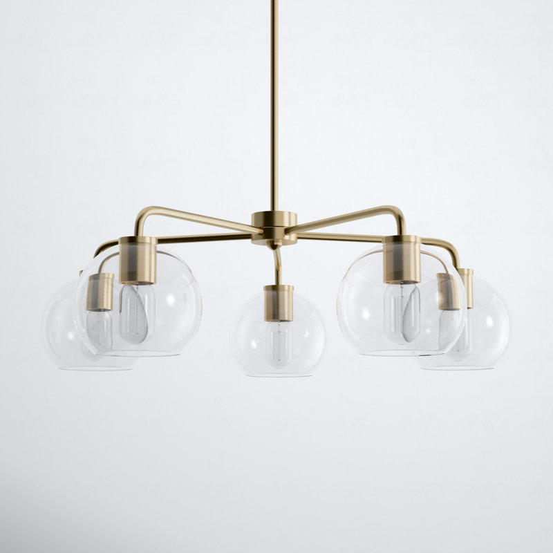 Childerley 5 - Light Sputnik Linear Chandelier Finish: Brass
