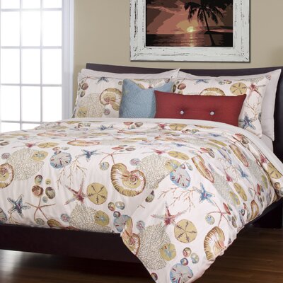 Swindon Duvet Cover Set Rosecliff Heights Color Coral Size Queen