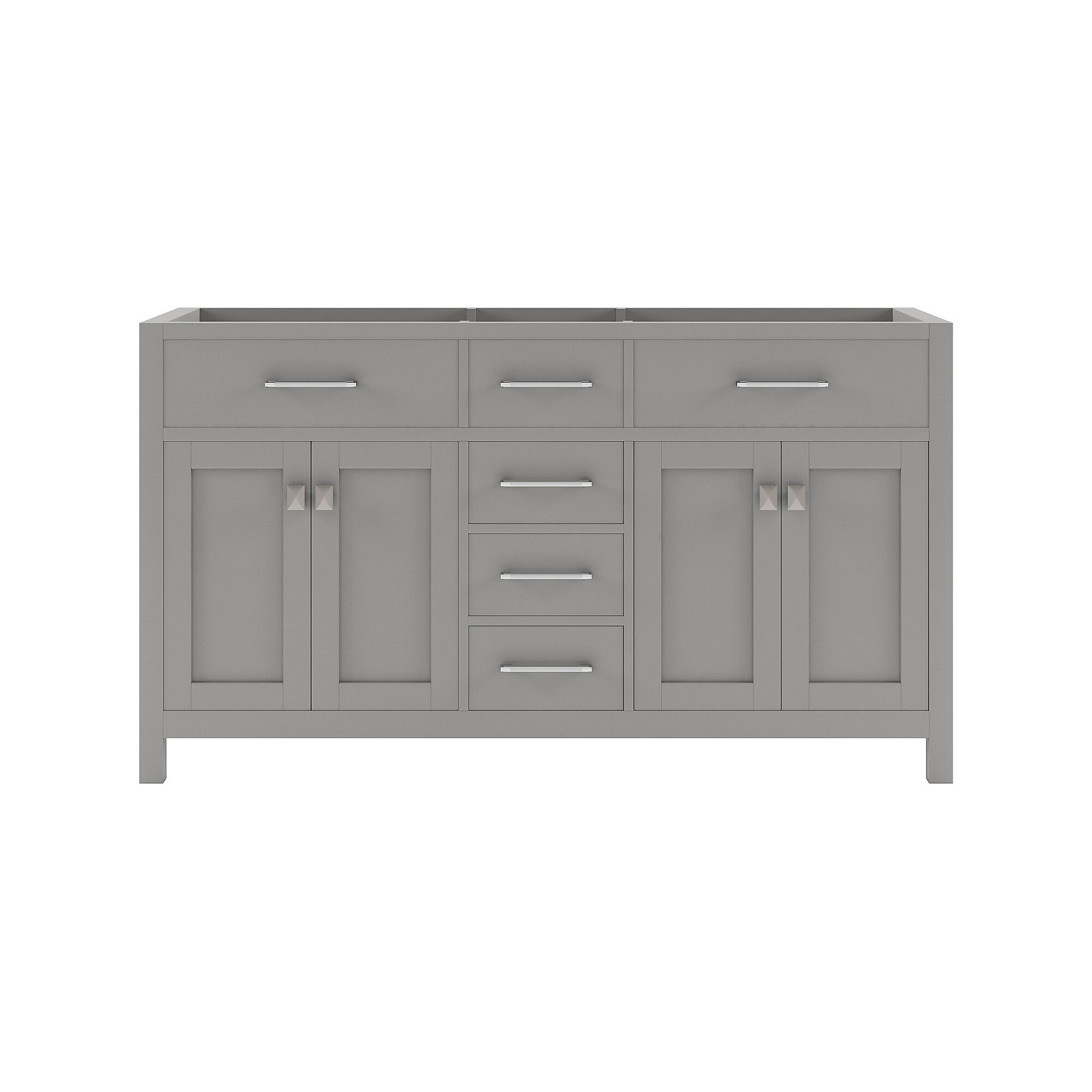 Wade Logan® Amilia 60" Double Bathroom Vanity Base Only in Gray Wayfair