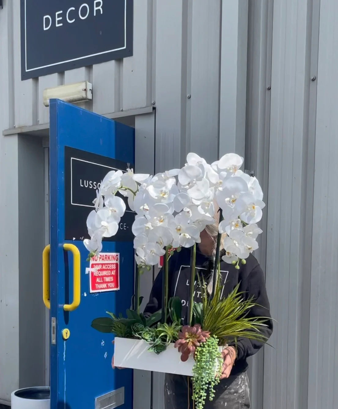 The Seasonal Aisle Lux Orchid Floral Arrangement in Planter Wayfair.co.uk