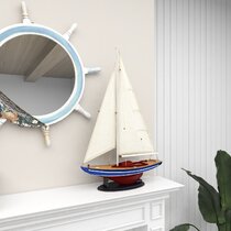 Details about   Sailboat Ship Vintage Wooden Light Model Wood Sailing Boat Handmade Home Decor 